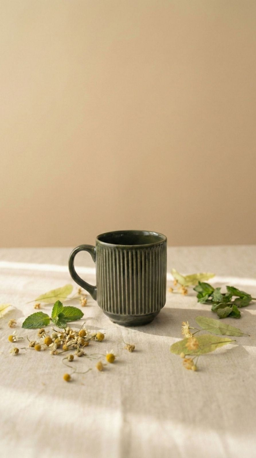 Porselen Çay & Kahve Fincanı | Zeytin Yeşili
